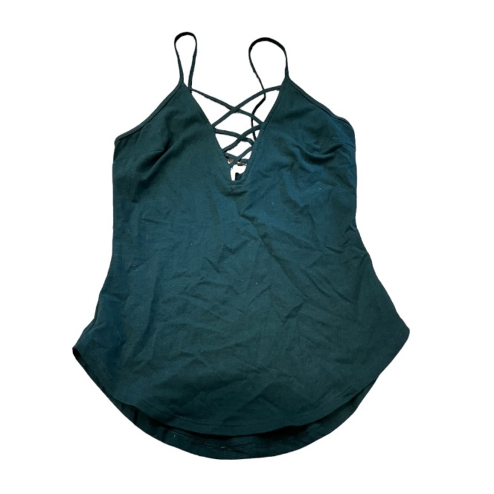 Express Forest Green Spaghetti Strap Low V Cami